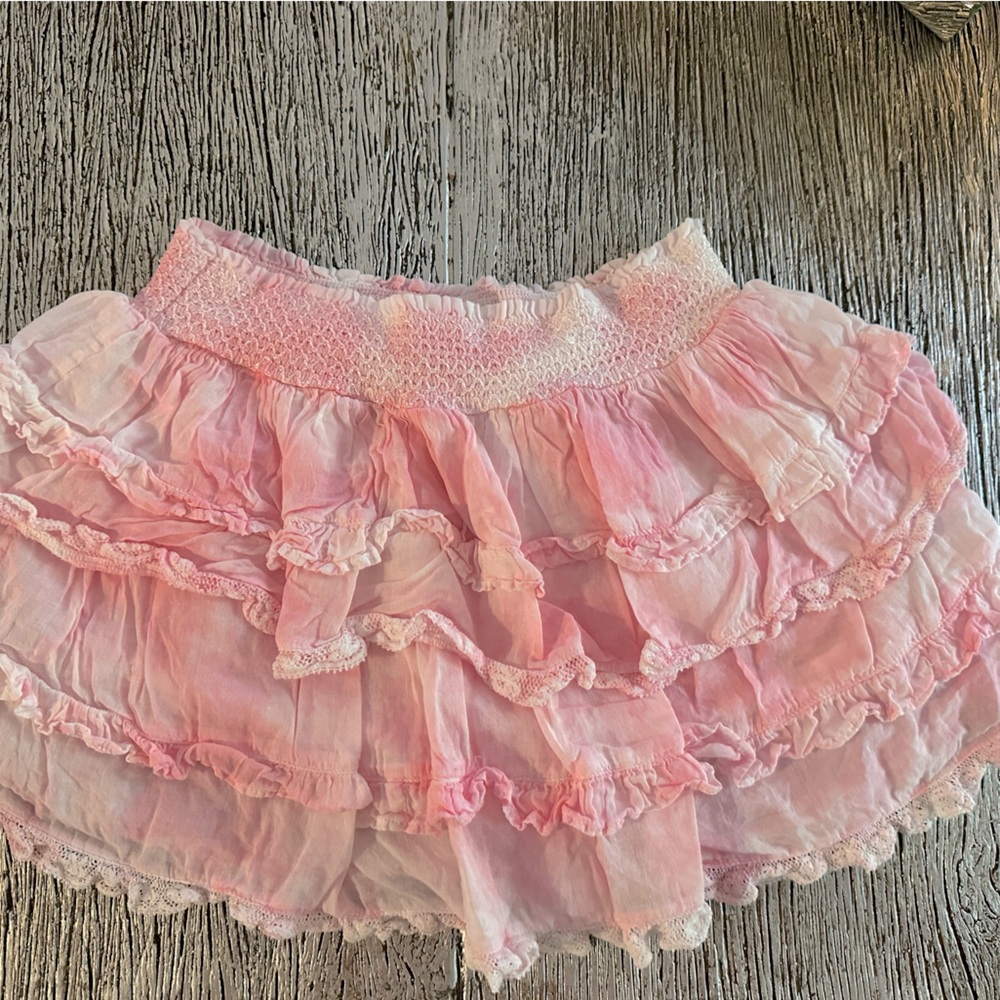LOVESHACKFANCY Girls Pink Billie Skirt 8-9 Y